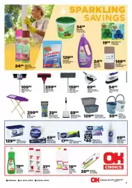 OK Foods catalogue Page 9: Optimo Auto Washing Powder €69,99, OK Choice Thin Bleach Assorted €15,99