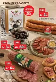 Catalog Carrefour Market săptămâna 39 Pagină 25: Yunus măsline naturale Gemlik €69,75, Agricola salam uscat €4,89