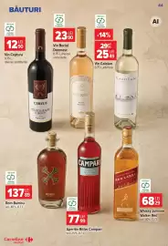 Catalog Carrefour Market săptămâna 39 Pagină 44: Cervus fetească neagră & merlot €12,90, Whisky Johnnie Walker Red €68,29