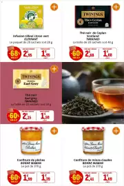 Catalogue Coccinelle Supermarché page 24: BONNE MAMAN Confiture de pêches €1,39, TWININGS Thé noir Earl grey €1,50