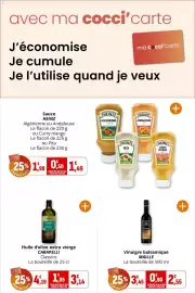 Catalogue Coccinelle Supermarché page 32: CARAPELLI Huile d'olive extra vierge €3,14, MAILLE Vinaigre balsamique €2,55