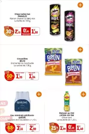 Catalogue Coccinelle Supermarché page 34: PRINGLES Chips tuiles hot €1,50, QUÉZAC Eau minérale pétillante €2,08
