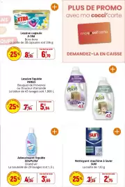 Catalogue Coccinelle Supermarché page 42: Soupline Adoucissant liquide €3,65, SUN Nettoyant machine à laver €2,75