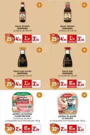 Catalogue Coccinelle Supermarché page 9: FLEURY MICHLON Jambon au torchon €2,09, KIKKOMAN Sauce soja €2,69