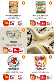 Catalogue Coccinelle Express page 16: SOIGNON Fromage de chèvre râpé €2,29, LES 2 VACHES Yaourts Bio €1,43