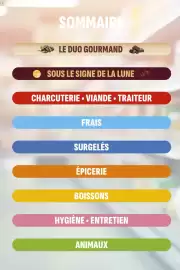 Catalogue Coccinelle Express page 2: SOMMAIRE LE DUO GOURMAND SOUS LE SIGNE DE LA LUNE *** CHARCUTERIE • VIANDE • TRAITEUR