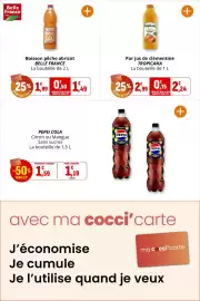 Catalogue Coccinelle Express page 32: Belle France Boisson pêche abricot €1,49, Tropicana Pur jus de clémentine €2,24