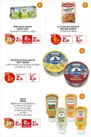 Catalogue Coccimarket page 19: WILLIAM SAURIN Cassoulet mitonné €1,63, GÉANT VERT Maïs extra tendre €2,04