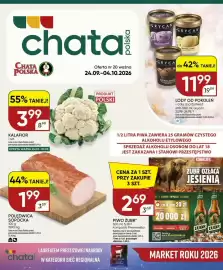 Chata Polska gazetka Strona 1: Polędwica sopocka €1,99, Lody borówkowe Grycan €11,99