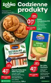 Żabka gazetka Strona 1: Ser maasdamer w plastrach Hochland €4,99, Parówki Naturalnie 100% z kurczaka Tarczyński €4,99