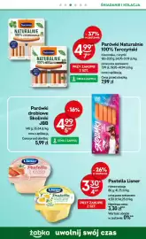 Żabka gazetka Strona 12: Parówki Naturalnie 100% z szynki Tarczyński €4,99, Pastella z łososia ze szczypiorkiem Lisner €3,30