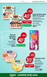 Żabka gazetka Strona 12: Parówki Naturalnie 100% z szynki Tarczyński €4,99, Pastella z łososia ze szczypiorkiem Lisner €3,30