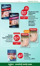 Żabka gazetka Strona 13: Boczek w słupkach Morliny €6,99, Szynka krucha od Szwagra Krakus €5,99