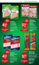 Żabka gazetka Strona 4: Kabanosy Tarczyński Proteinowe z kurczaka €5,99, Kiełbasa krakowska sucha Olewnik €5,50