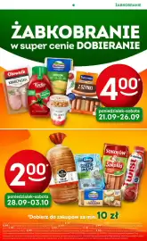 Żabka gazetka Strona 5: Parówki z szynki Tarczyński €4,00, Śledzik Na Raz z cebulką Lisner €2,00