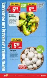 Polomarket gazetka tydzień 39 Strona 6: Pieczarki €5,99, Gruszki konferencja €5,99