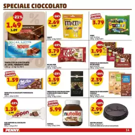 Volantino PENNY Pagina 14: Tavoletta di cioccolato al latte, fondente Novi €1,49