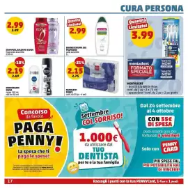 Volantino PENNY Pagina 17: Mentadent dentifricio White Now €3,99, Shampoo, balsamo Elvive €2,99