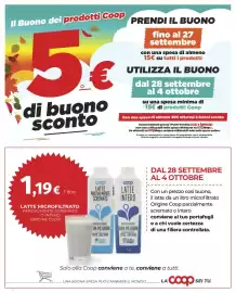 Volantino Ipercoop Pagina 6: Latte microfiltrato parzialmente scremato o intero Origine Coop €1,19