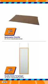 Action Flugblatt woche 39 Seite 14: Badematte Chenille €5,99, Studio Home Türspiegel €4,99