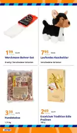 Action Flugblatt woche 39 Seite 22: Laufendes Kuscheltier €7,95, Excelcium Tradition Edle Pralinen €2,69