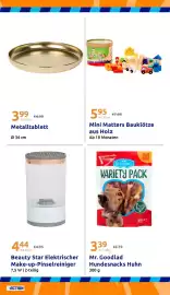 Action Flugblatt woche 39 Seite 25: Mini Matters Bauklötze aus Holz €5,95, Metalltablett €3,99