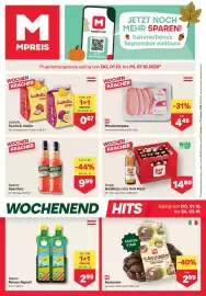 MPreis Flugblatt woche 40 Seite 1: Lattella frucht & molke €0,67, Stiegl Goldbräu €14,80