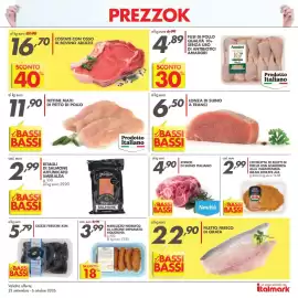 Volantino Italmark Pagina 21: Stinco di suino italiano €4,90, Merluzzo nordico al limone impanato Aquolina €3,99