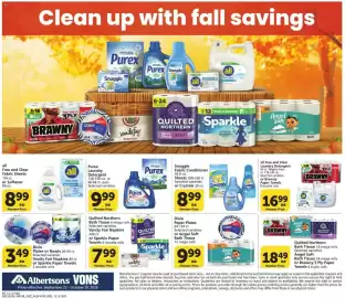 Vons weekly ad Page 13: Dixie Plates or Bowls €3,49, Purex laundry detergent €9,99