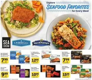 Vons weekly ad Page 7: C. Wirthy & Co. Seasoned Salmon Fillets €12,99, Van de Kamp's fish selections €7,99