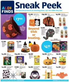 Aldi weekly ad week 40 Page 1: Lego halloween set €14,99, Lego creator halloween recruitment bag €4,99