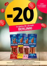 Catalog Supeco Pagină 6: ge SO % % -20 la gama de cârnaţi BERLINKI DOAR 24 SEPTEMBRIE- 7 OCTOMBRIE ole % FYITH PATE ARDAL
