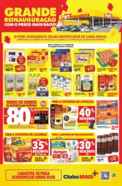 Tabloide Fort Atacadista Página 1: Farinha de Trigo Cisne 5kg €9,49, Leite Condensado Moça Semi Desnatado TP €4,95