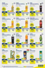 Metro akciós újság Oldal 13: Topjoy gyümölcsital €349,00, Coca-Cola szénsavas üdítőital €759,00