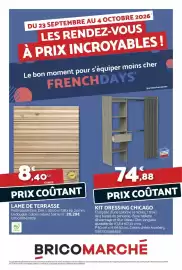 Catalogue Bricomarché page 1: DU 23 SEPTEMBRE AU 4 OCTOBRE 2026° LES RENDEZ-VOUS À PRIX INCROYABLES! Le bon moment pour