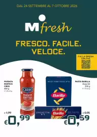 Volantino Migross Supermercati e Market Pagina 1: DAL 24 SETTEMBRE AL 7 OTTOBRE 2026 Mfresh FRESCO. FACILE. VELOCE. PASSATA