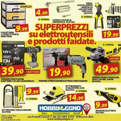 Hobby e Legno (valido fino al 3-10)