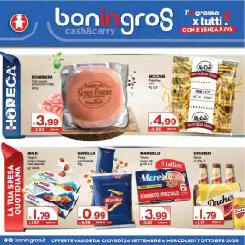 Volantino Boningros Cash and Carry Pagina 1: HORECA bon gros cash&carry l' grosso x tutti. CON E SENZA P.IVA BOMBIERI Gran