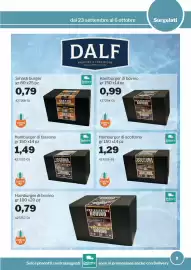 Volantino GrosMarket Pagina 9: Hamburger di fassona €1,49, Smash burger Dalf €0,79