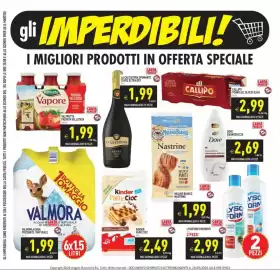 Volantino Pim Supermercati Pagina 3: Valmora acqua frizzante / naturale €1,99, Valfrutta passata vellutata €1,99