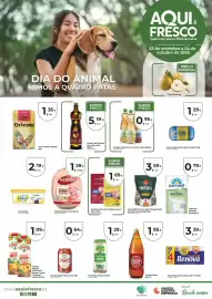Folheto Aqui é fresco Página 1: Becel original €2,19, Café Moído Torrado lote Portugal Delta €3,59