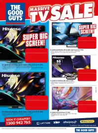 The Good Guys catalogue week 39 Page 4: SALE Hisense THE GOOD GUYS Hisense 85 INCH MASSIVE SUPER BIG SCREEN! INCH 85 SUPER