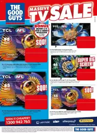 The Good Guys catalogue week 39 Page 5: = THE GOOD GUYS MASSIVE GOR TVSALE TCL AFL Official Television and White Goods