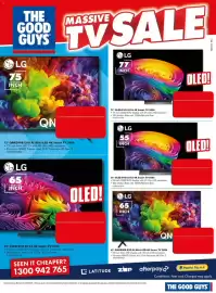 The Good Guys catalogue week 39 Page 6: THE GOOD GUYS MASSIVE LG 75 INCH QN SALE LG 77 INCH 77" OLED EVO AI C6 4K Smart TV
