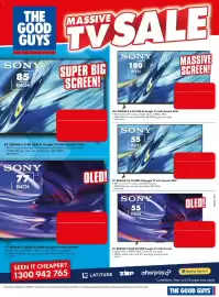 The Good Guys catalogue week 39 Page 7: THE GOOD GUYS MASSIVE TVSALE SONY SONY 85 INCH SUPER BIG SCREEN! 100 INCH MASSIVE