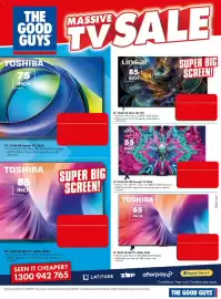 The Good Guys catalogue week 39 Page 8: THE GOOD GUYS MASSIVE TVSALE TOSHIBA 75 INCH Linsǝr 85 INCH SUPER BIG SCREEN! 75"