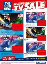 The Good Guys catalogue week 39 Page 9: THE GOOD GUYS MASSIVE Hisense 75 INCH TVSALE SAMSUNG RGB! RGB! 65 INCH 75" UR8SAU 4K