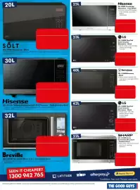 The Good Guys catalogue week 39 Page 9: 20L SOLT 1 3 4 5 8 7 8 19 SÔLT 20L 700W Microwave - Black • 6 Auto Menus, 11 Power