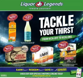 Liquor Legends catalogue Page 1: Matua Valley Marlborough Sauvignon Blanc €12,99, Hahn Super Dry 3.5% Low Carb €61,99
