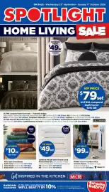 Spotlight catalogue Page 1: E052701A ON SALE - Wednesday 23rd September - Sunday 11th October 2026 SPOTLIGHT HOME LIVING